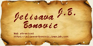 Jelisava Bonović vizit kartica